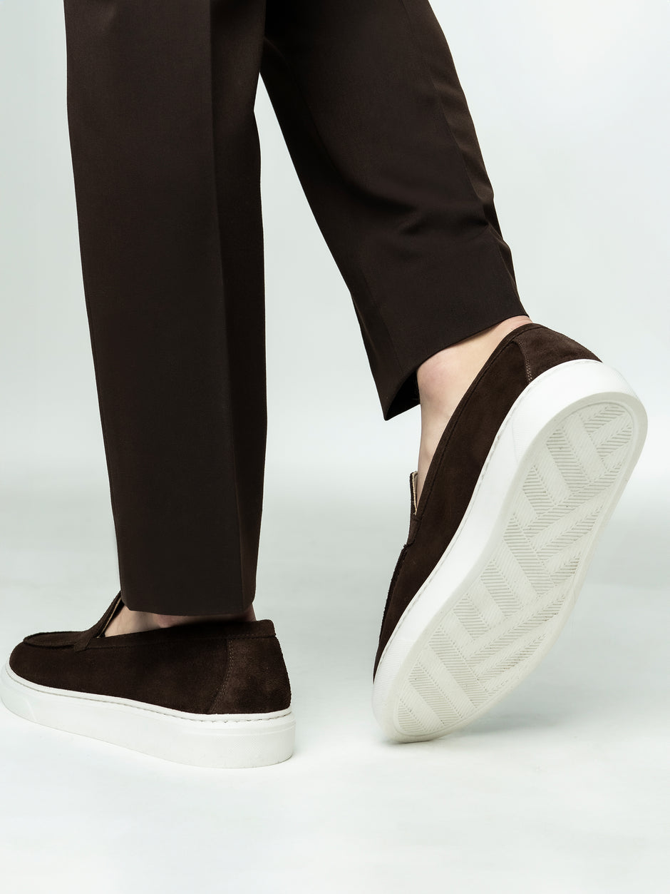 Mocasini Smart Casual Barbati Cafenii Din Piele Intoarsa BMan223 (6)