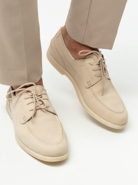 Pantofi Barbati Crem Piele Naturala Nubuc Smart Casual & Office Flexo Comfort BMan218 (4)