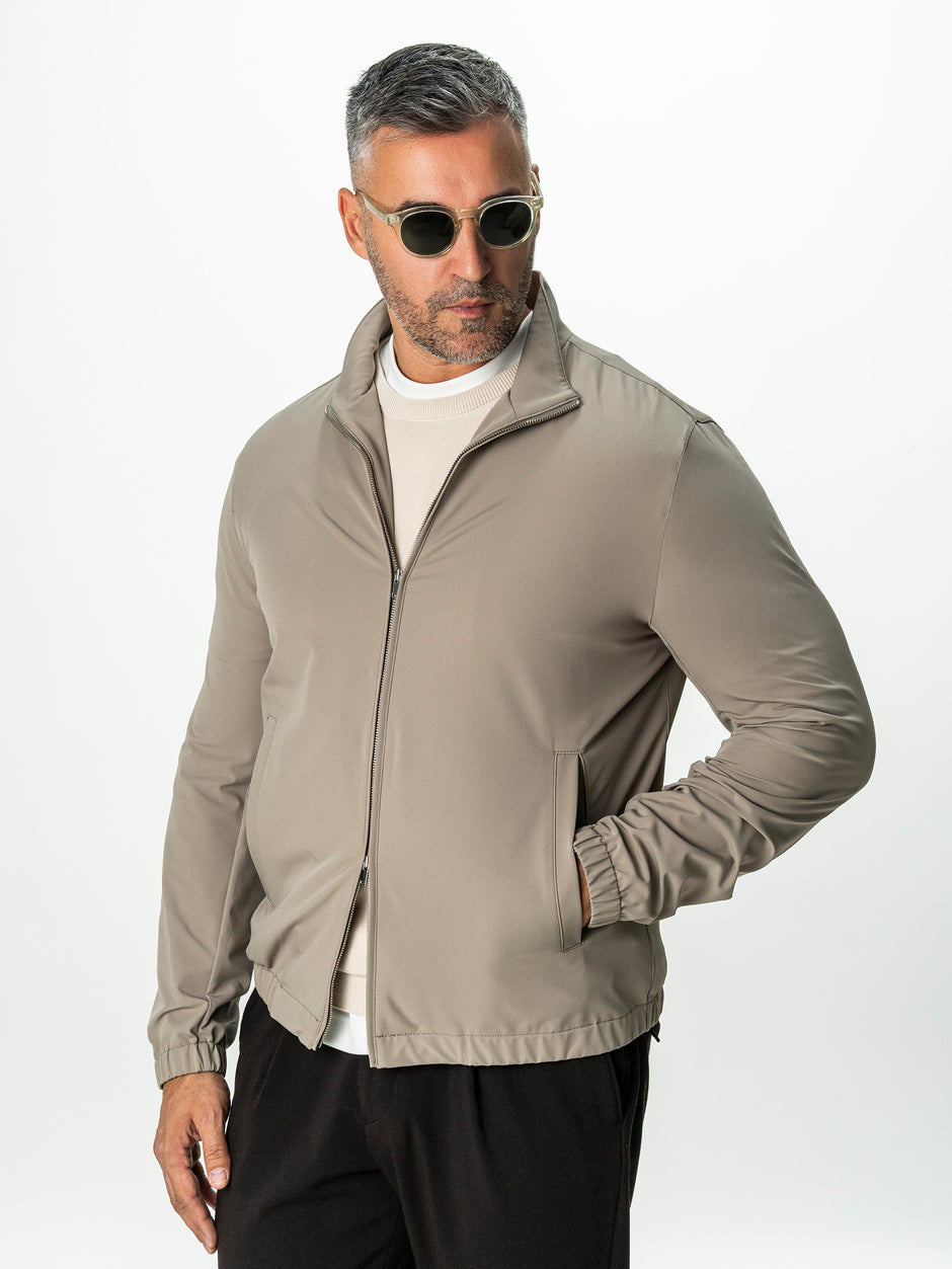 Jacheta Barbati Bej Din Material Tehnic Elastic BMan0006 (1)