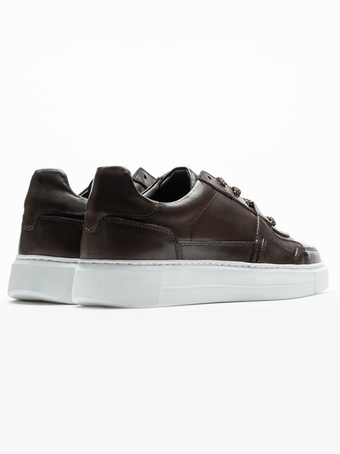 Pantofi Business Casual Cafenii Tip Sneakers 100% Piele Naturala Vitel BMan0408 (5)