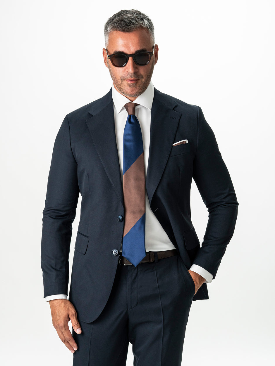 Costum Barbati Elegant Bleumarin Inchis Impermeabil si Nesifonabil BMan0065 (4)