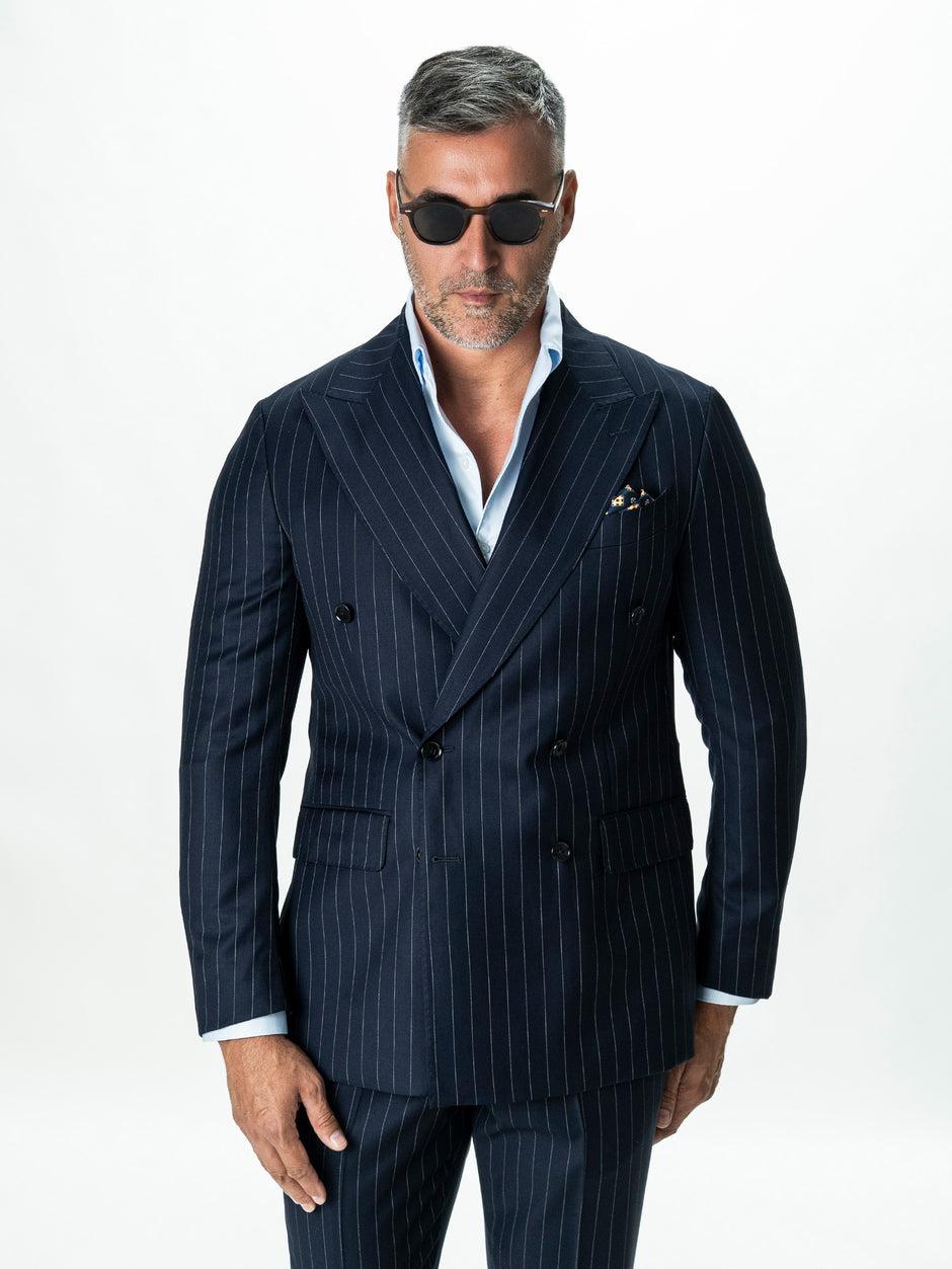 Costum Bleumarin La Doua Randuri 100% Lana BMan0104 (7)