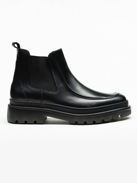 Ghete Barbati Negre Din Piele Naturala Cu Talpa Din Spuma BMan150