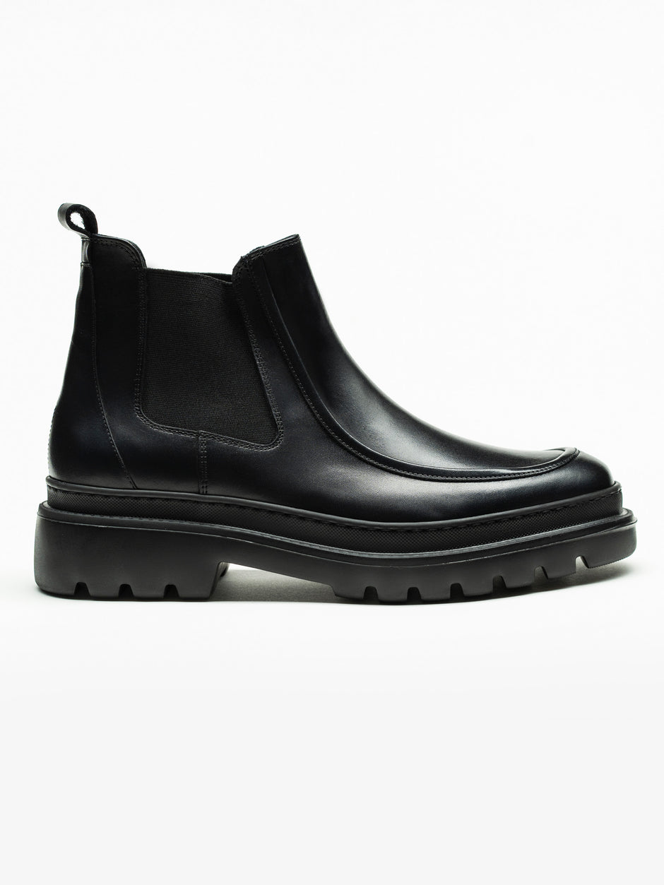 Ghete Barbati Negre Din Piele Naturala Cu Talpa Din Spuma BMan150 (1)