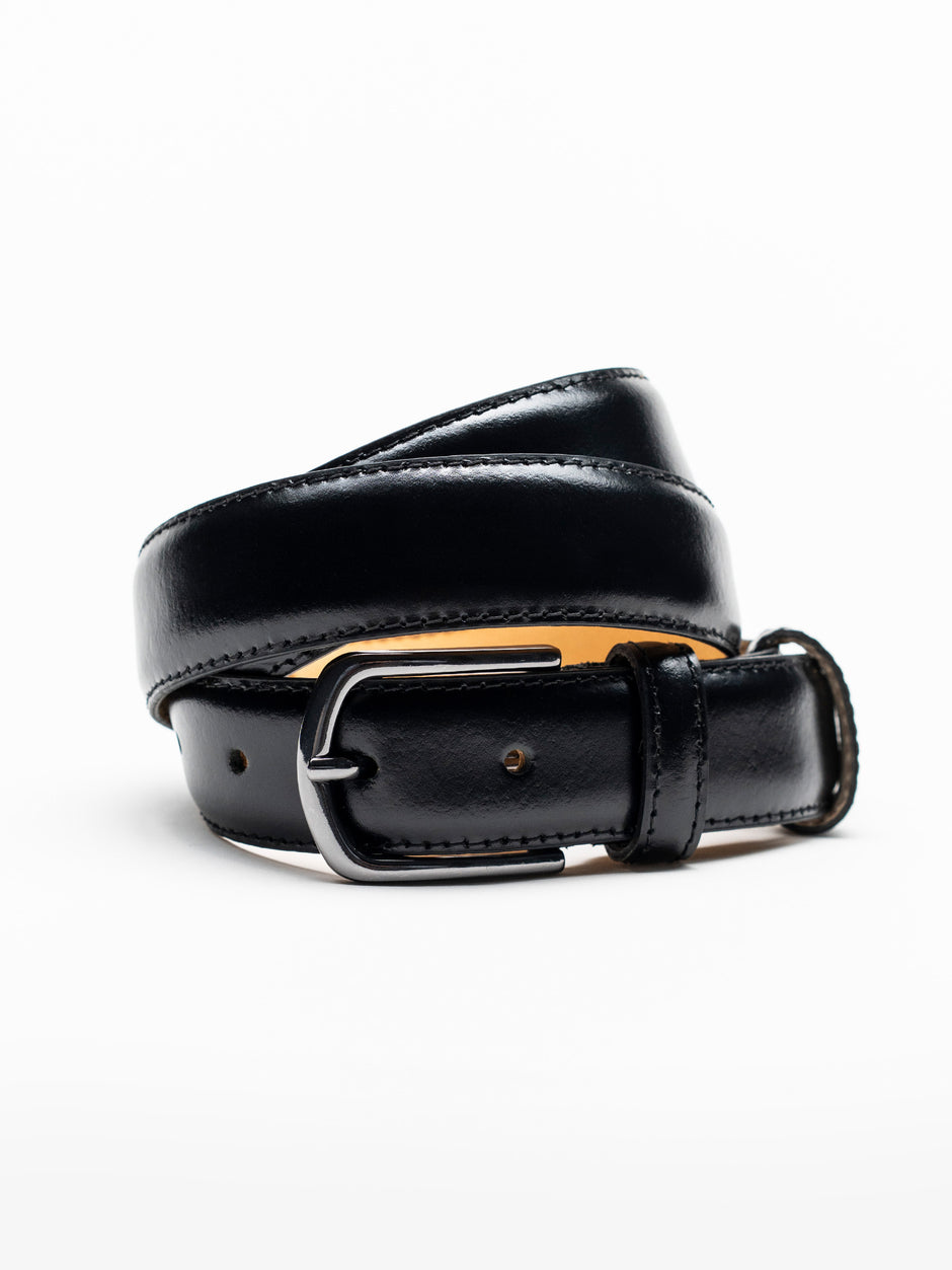 Curea Barbati Neagra Eleganta Din Piele Naturala De Vitel BMan116 (1)