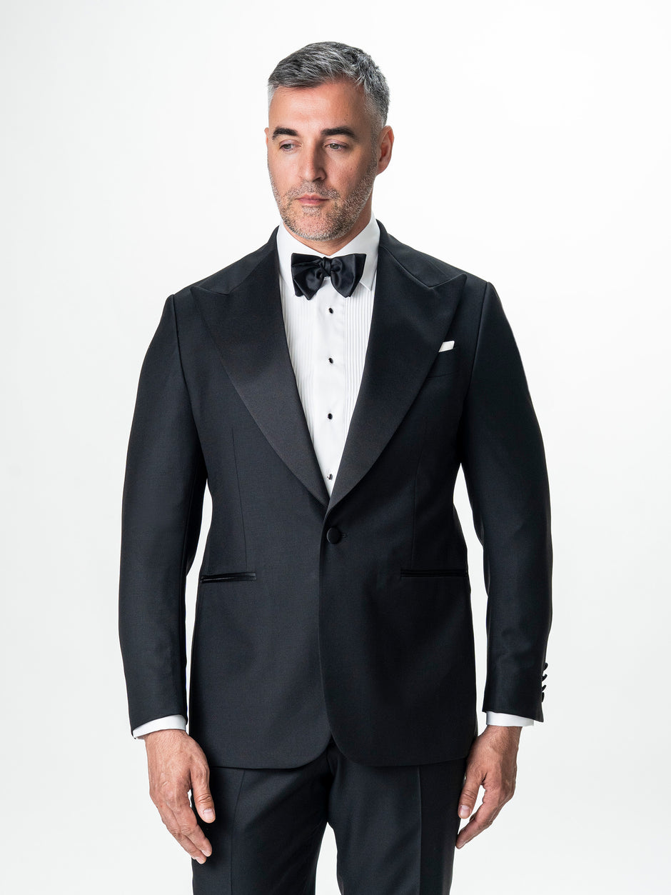 Costum Ceremonie Barbati Smoking Negru Mat Lana Vitale Barberis BMan341 (2)