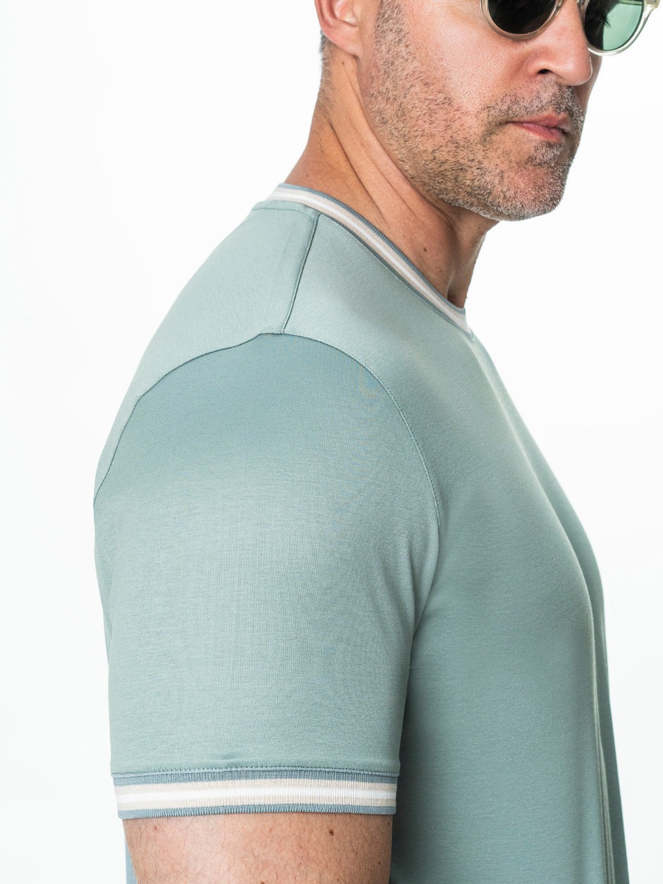 Tricou Barbati Verde Menta 100% Bumbac Egiptean BMan280 (4)