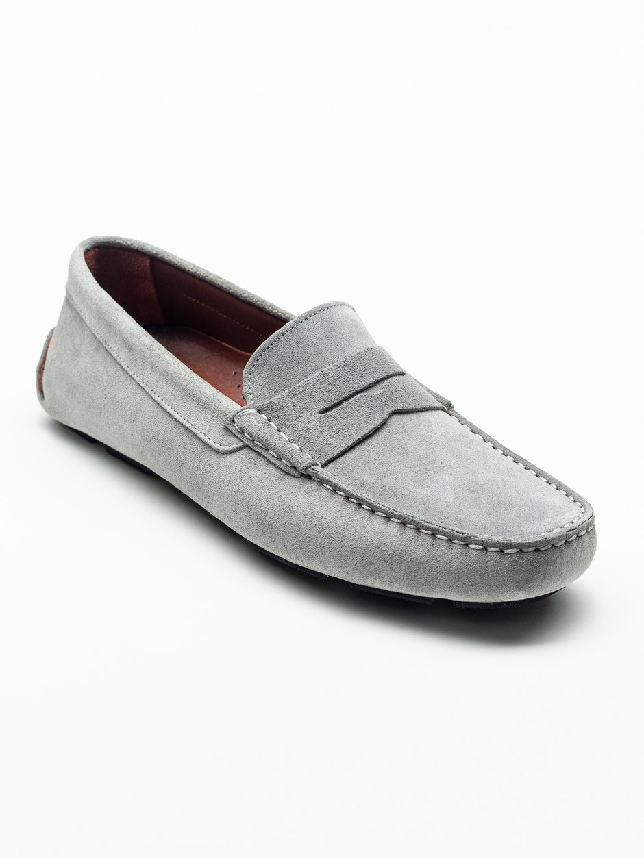 Mocasini Barbati Penny Gri Din Piele Intoarsa BMan224 (6)
