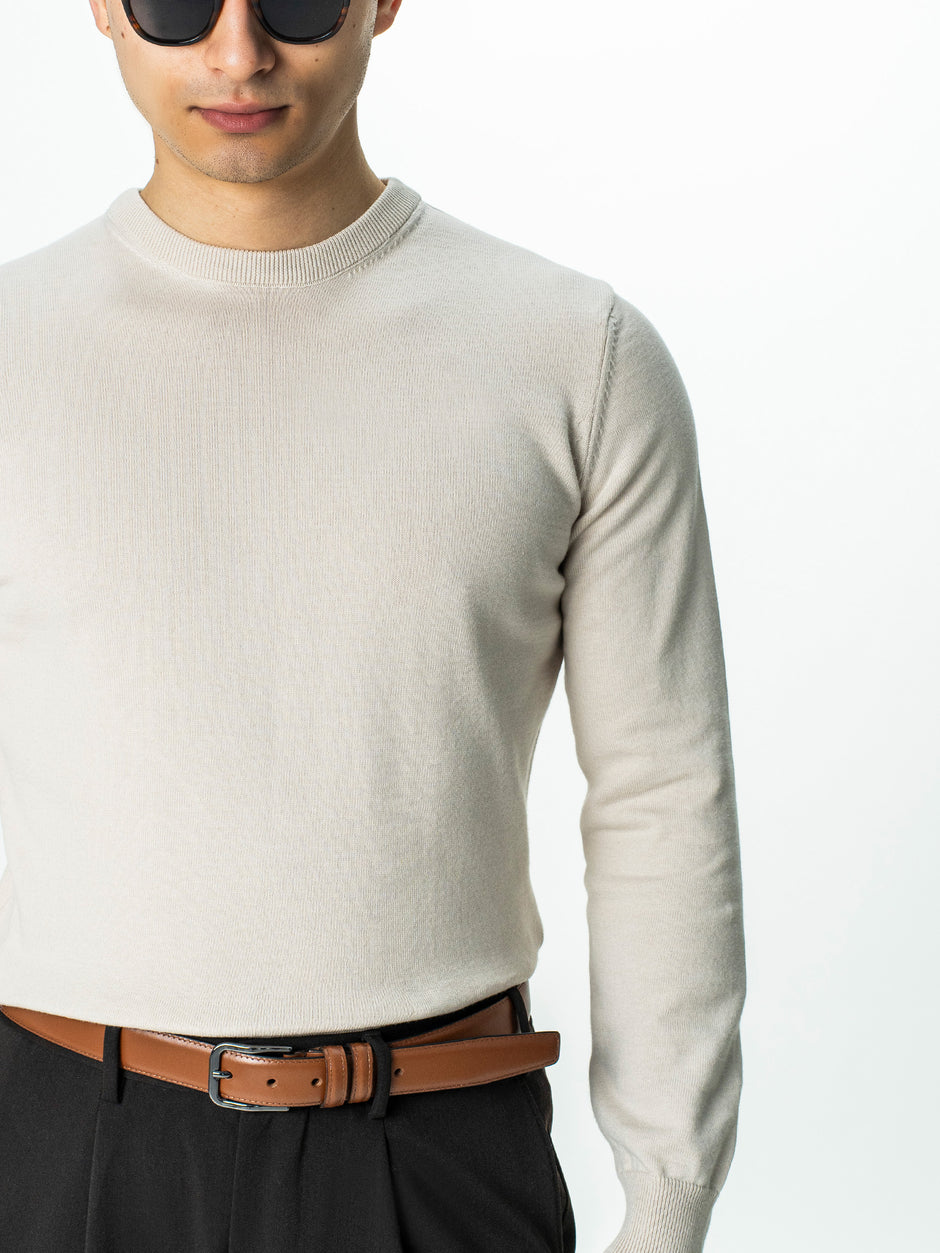 Pulover Casual Crem Bărbați 100% Bumbac Levent Cottone  BMan0008 (3)