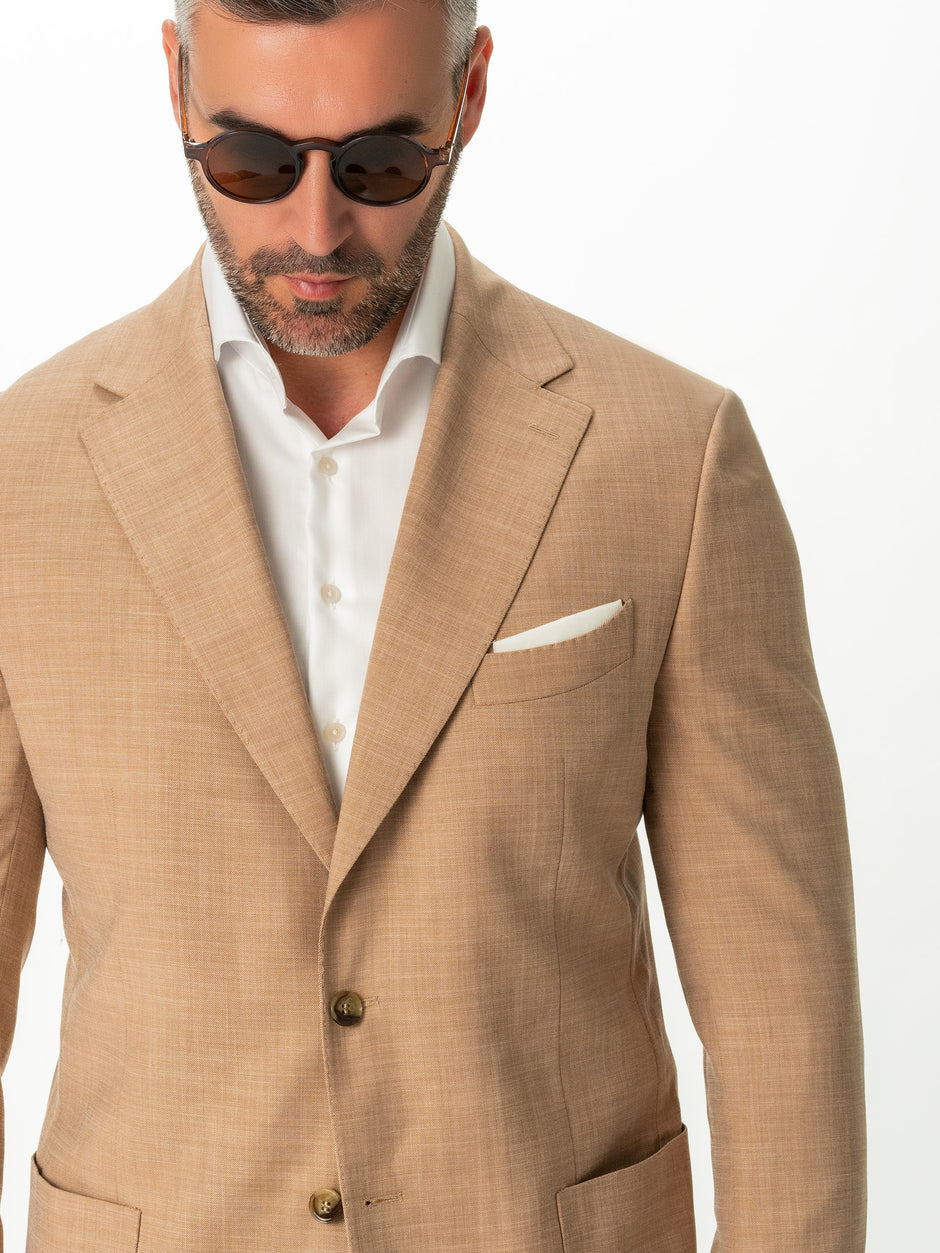 Sacou Barbati Bej Nisip De Vara Smart Casual BMan0002 (6)