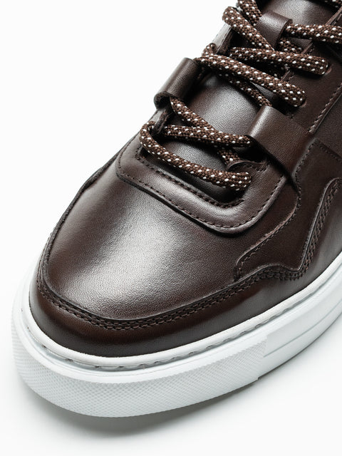 Pantofi Business Casual Cafenii Tip Sneakers 100% Piele Naturala Vitel BMan0408 (3)