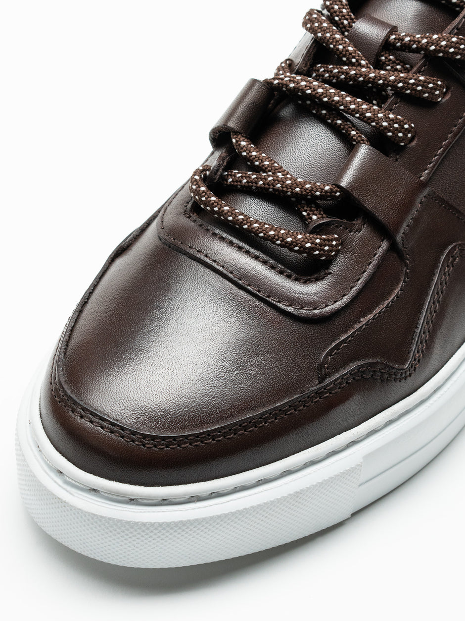 Pantofi Business Casual Cafenii Tip Sneakers 100% Piele Naturala Vitel BMan0408 (4)