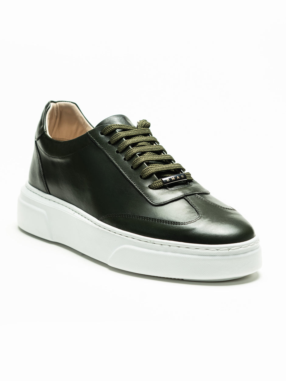 Pantofi Casual Barbati Sneakers Kaki 100% Piele Naturala BMan0349 (2)