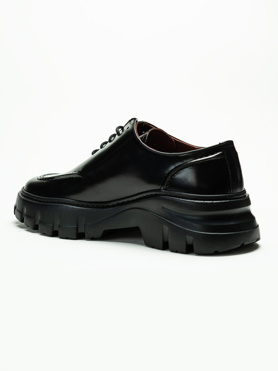 Pantofi Negri Semiluciosi Barbati Din Piele Naturala Design Zante BMan0420 (6)