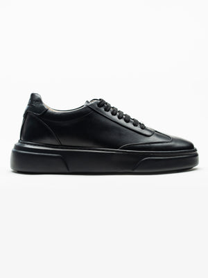 Pantofi Casual Barbati Negri Tip Sneakers Piele Naturala BMan0349
