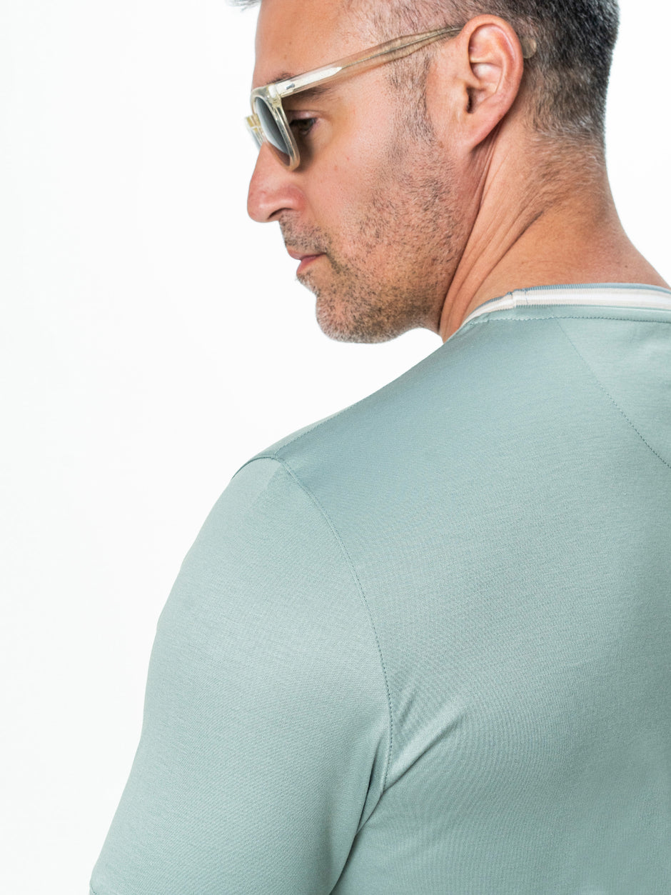 Tricou Barbati Verde Menta 100% Bumbac Egiptean BMan280 (5)
