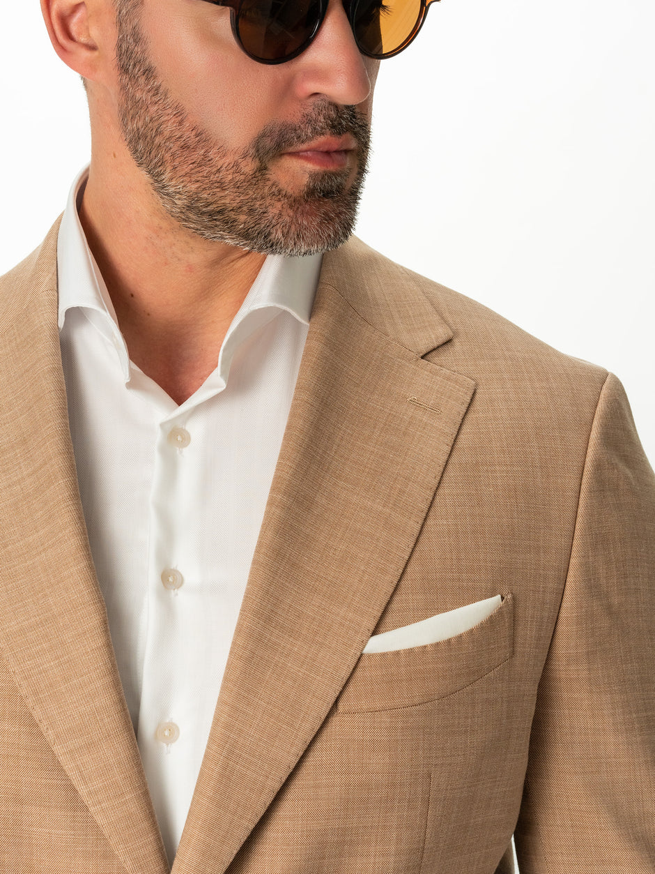 Sacou Barbati Bej Nisip De Vara Smart Casual BMan0002 (2)