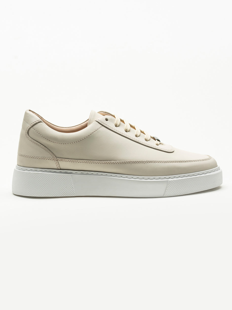 Pantofi Casual Barbati Crem Sneakers 100% Piele Naturala Flother Bman0383 (4)