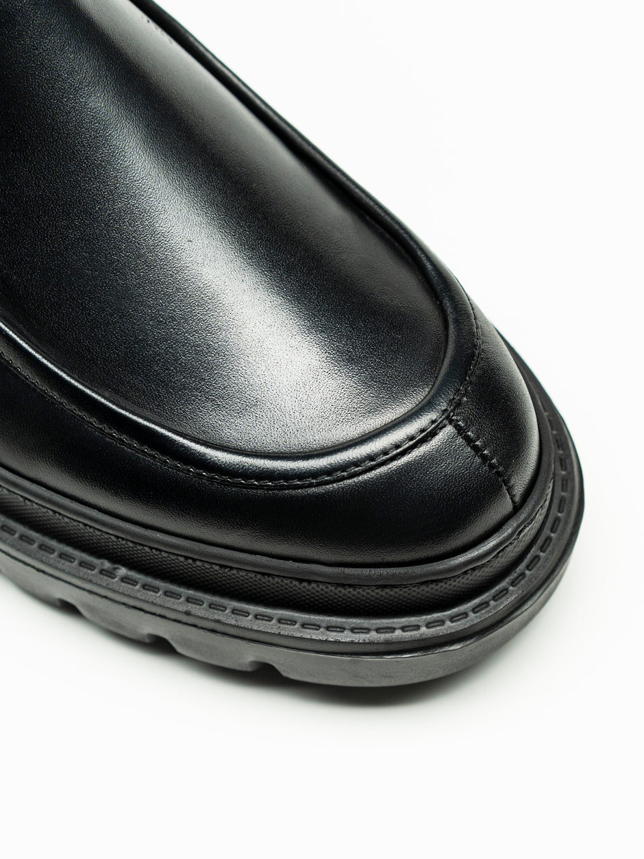 Ghete Barbati Negre Din Piele Naturala Cu Talpa Din Spuma BMan150 (6)