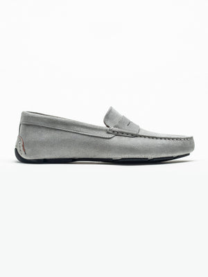 Mocasini Barbati Penny Gri Din Piele Intoarsa BMan224