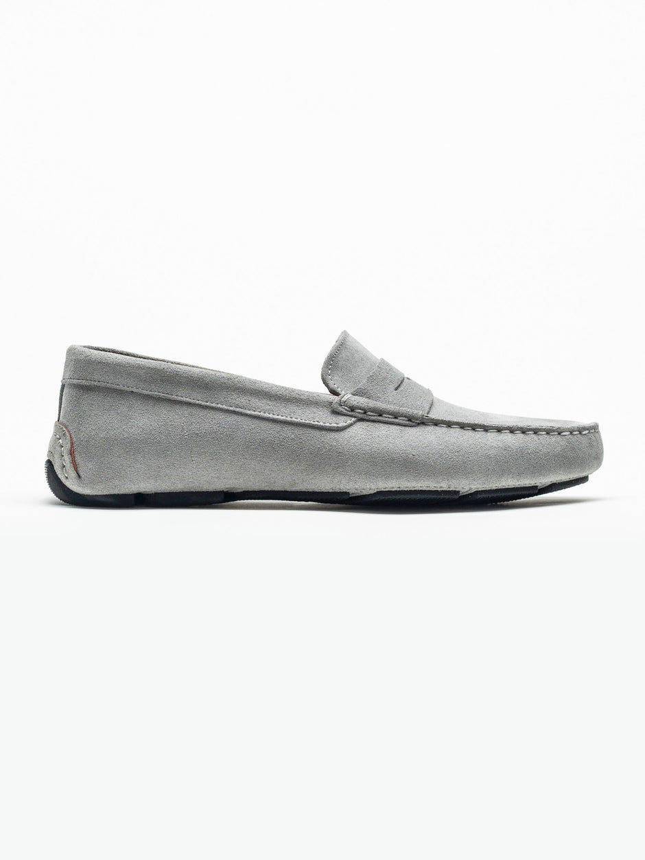 Mocasini Barbati Penny Gri Din Piele Intoarsa BMan224 (1)