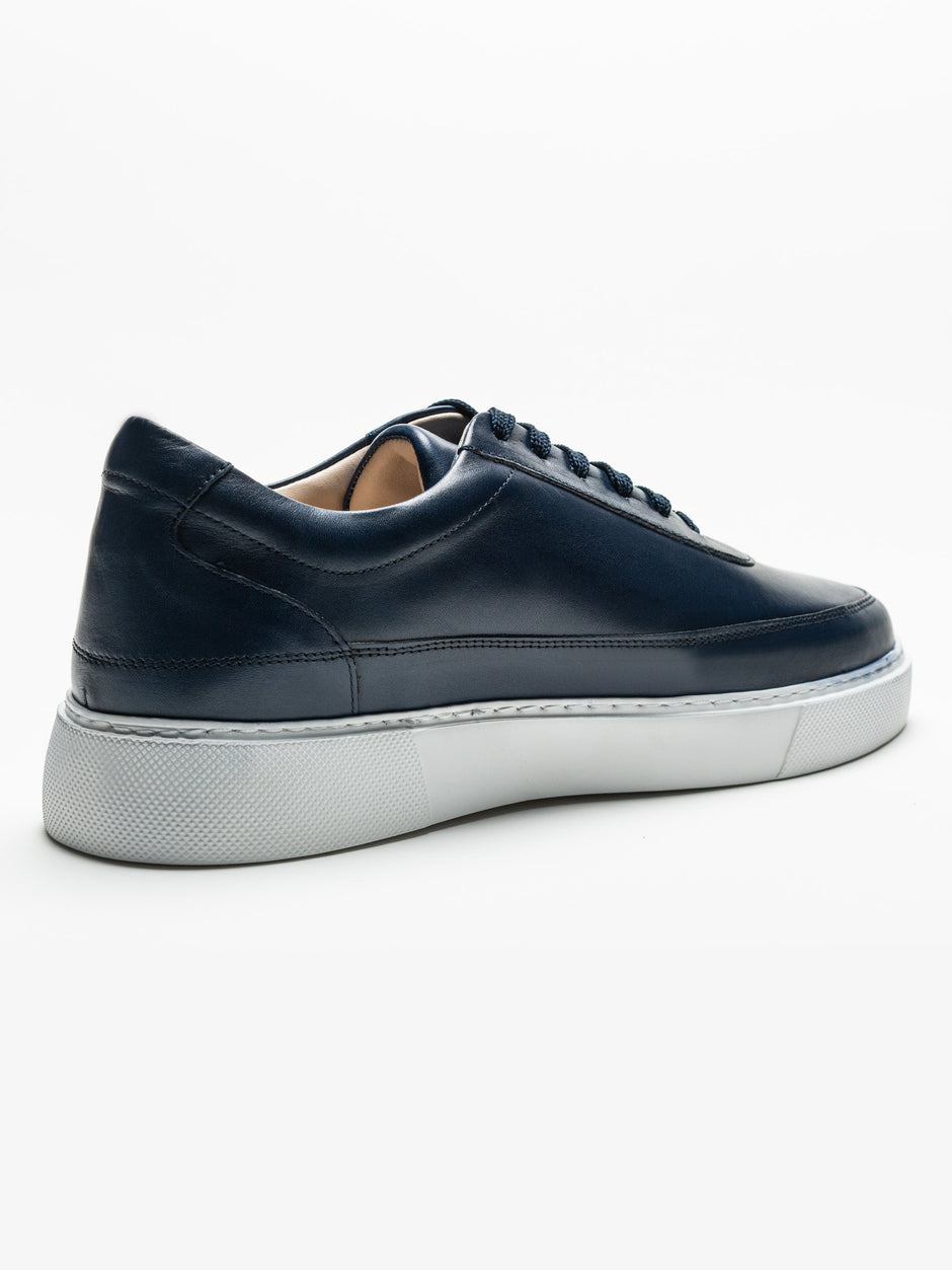 Pantofi Casual Barbati Albastri Sneakers 100% Piele Naturala Bman0383 (9)
