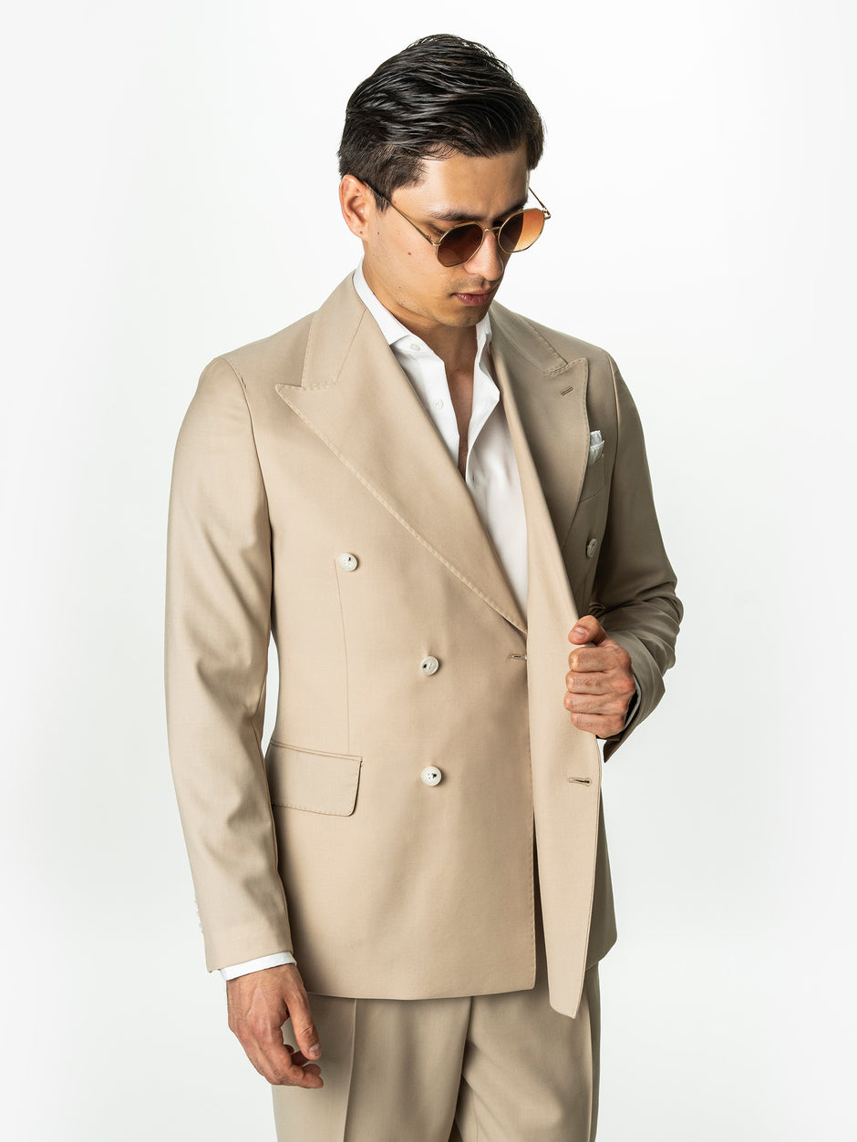 Costum Crem Nisip Barbati De Vara Lana Vitale Barberis Super110 BMan0052 (6)