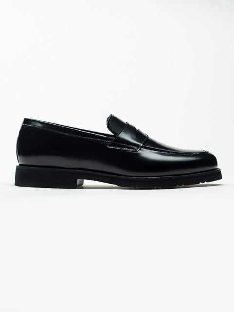 Mocasini Negru Semilucios Barbati Din Piele Naturala Formal Loafers Bman222