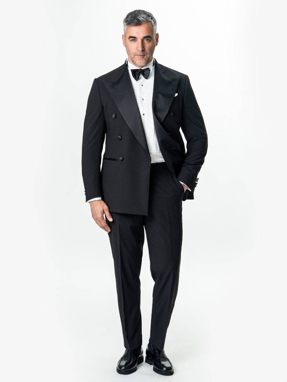 Costum Barbati Ceremonie Negru Doua Randuri British 6X1 BMan0033 (4)