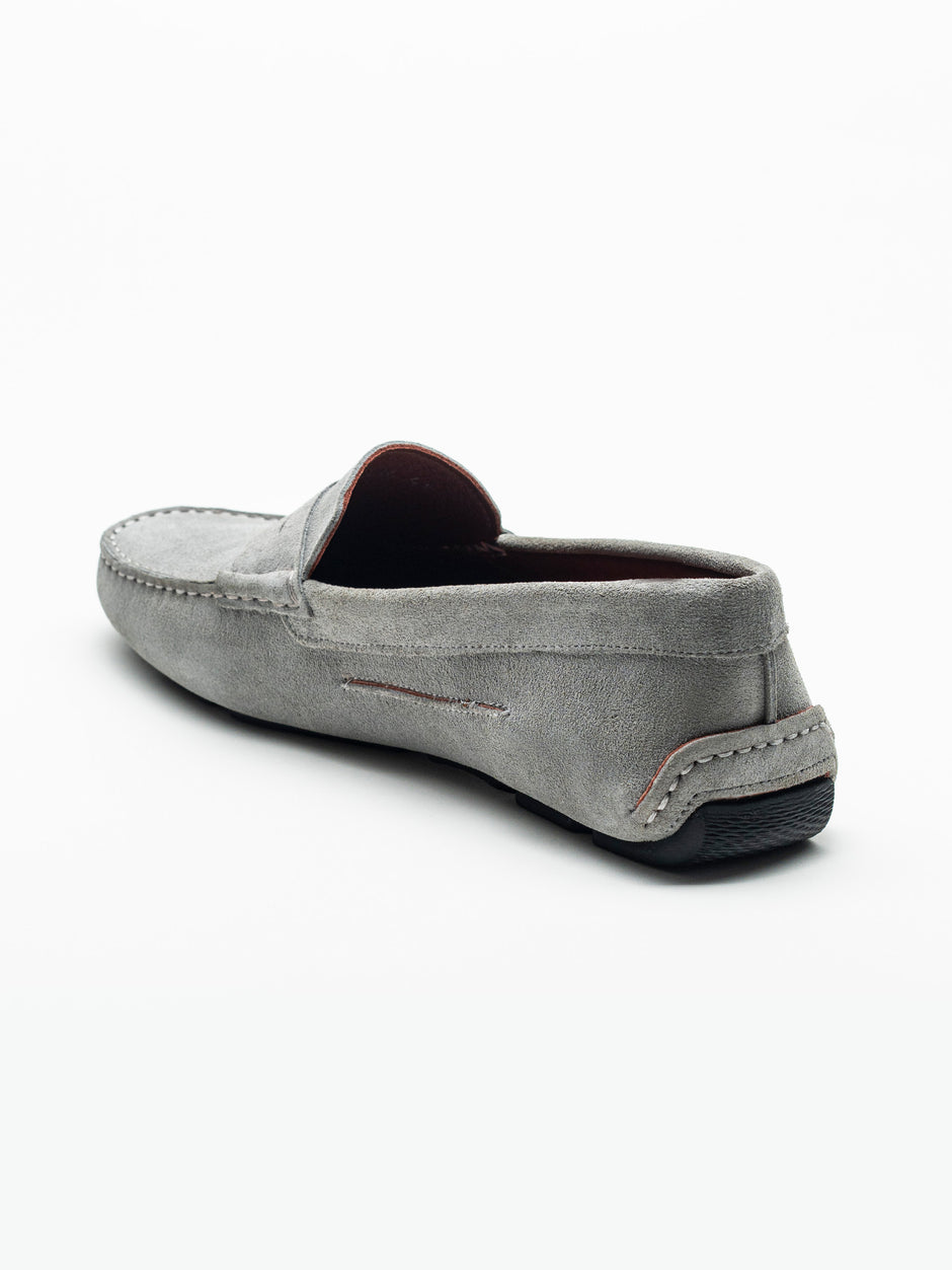 Mocasini Barbati Penny Gri Din Piele Intoarsa BMan224 (8)