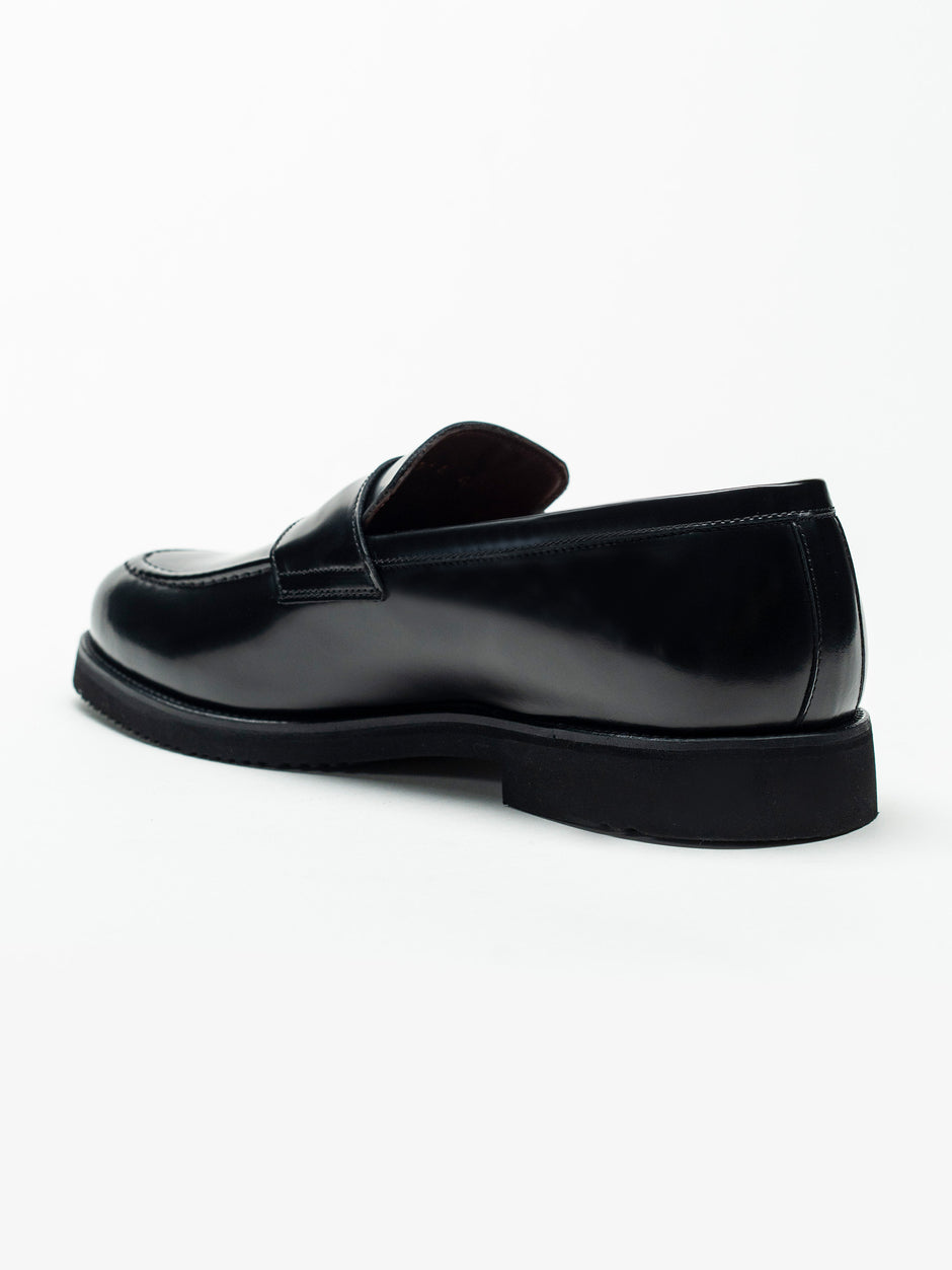 Mocasini Negru Semilucios Barbati Din Piele Naturala Formal Loafers Bman222 (6)