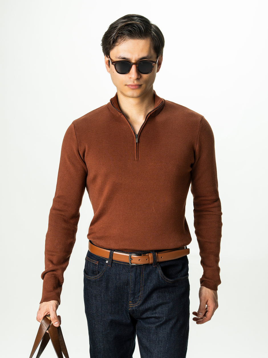 Pulover Barbati Maro Cu Fermoar 100% Bumbac BMan0002 (4)