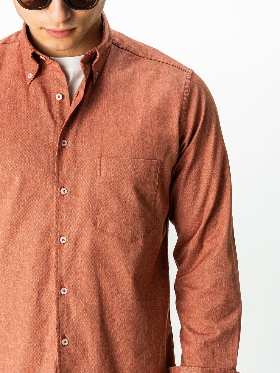 Camasa Barbati Casual Caramizie Din Bumbac Natural Tip Flanel BMan0037 (9)