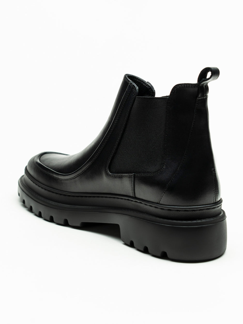 Ghete Barbati Negre Din Piele Naturala Cu Talpa Din Spuma BMan150 (9)