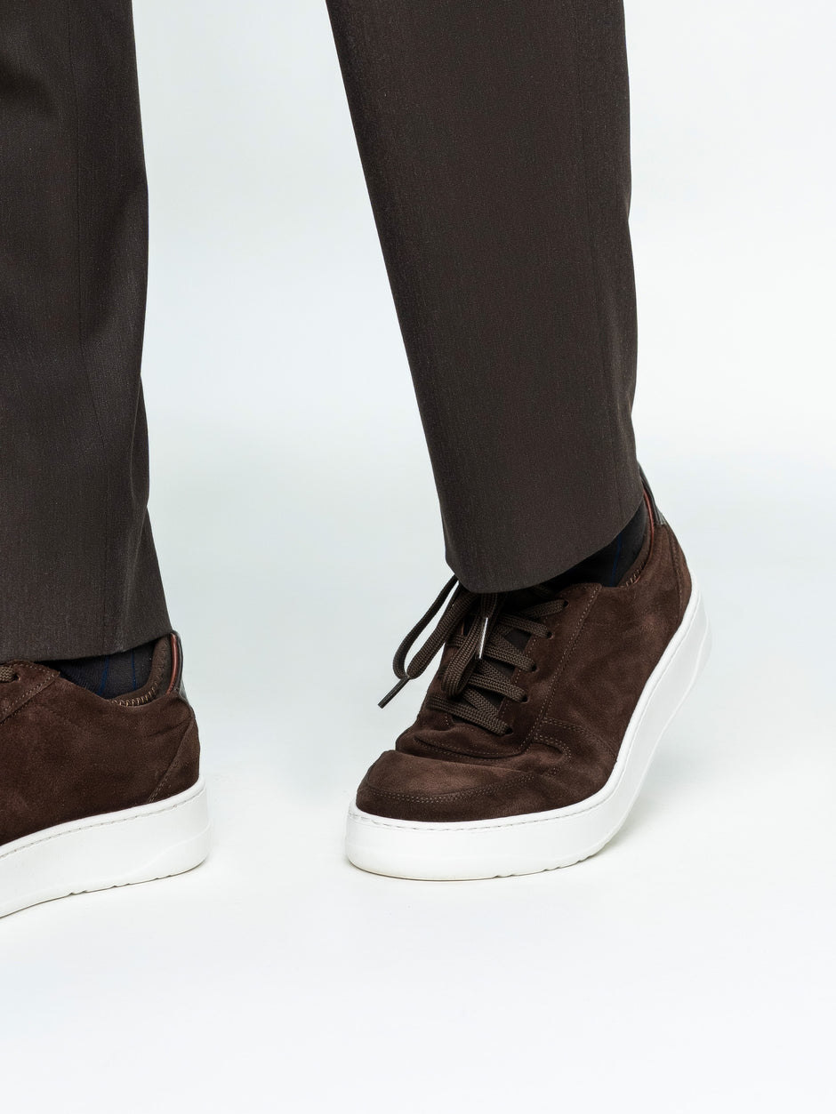 Pantaloni Vara Barbati Casual Cafenii Amestec Lana BMan0104 (9)