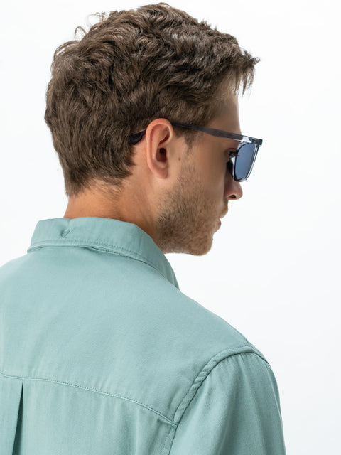 Camasa Barbati Bleu Turcoaz De Toamna Casual Corporate Din Bumbac Tip Overshirt BMan0029 (4)