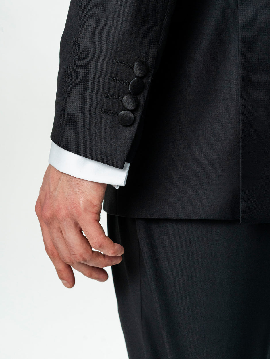 Costum Mire Smoking Negru Lana Vitale Barberis SuperBio 21 Microni BMan342 (8)