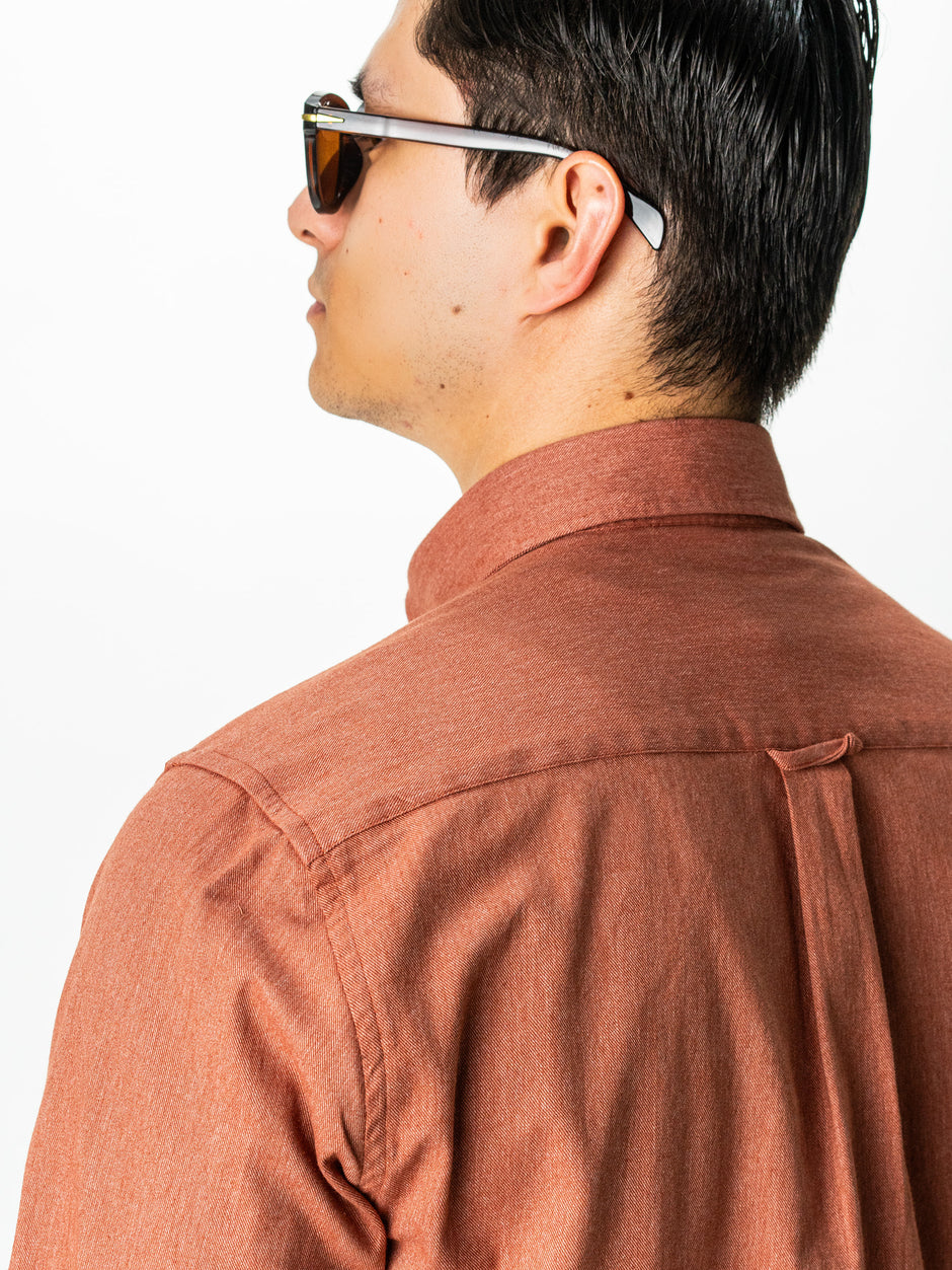 Camasa Barbati Casual Caramizie Din Bumbac Natural Tip Flanel BMan0037 (8)