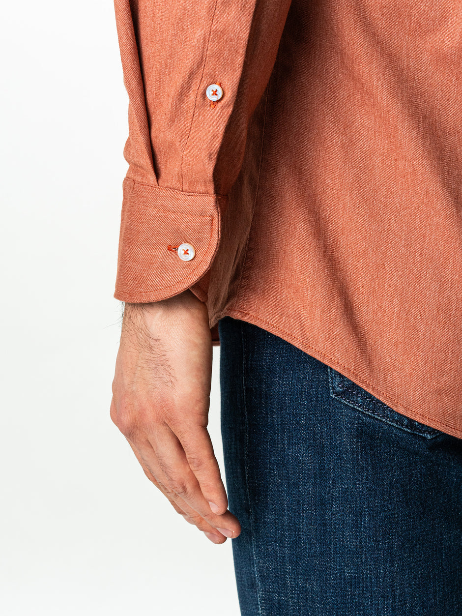 Camasa Barbati Casual Caramizie Din Bumbac Natural Tip Flanel BMan0037 (5)