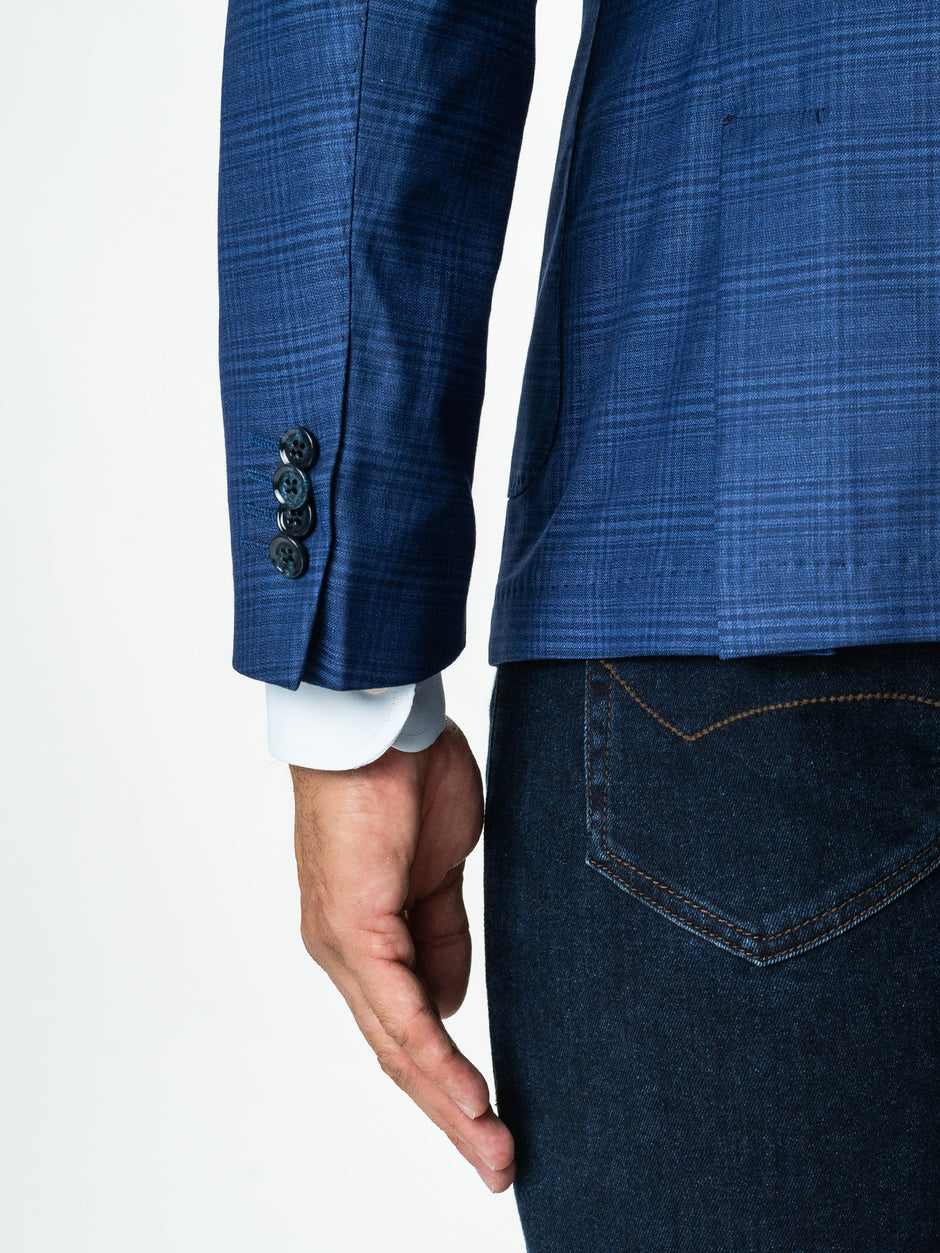 Sacou Smart Casual Barbati Albastru All Season Stofa Sarto BMan0035 (9)