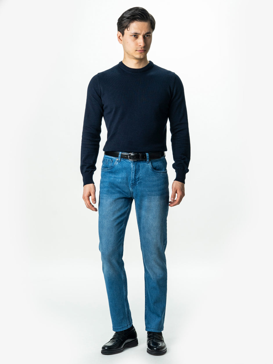 Blugi Barbati Albastru Denim Comfort Fit All Season BMan0005 (1)