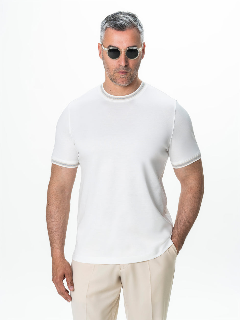 Tricou Barbati Alb 100% Bumbac Egiptean BMan280 (1)