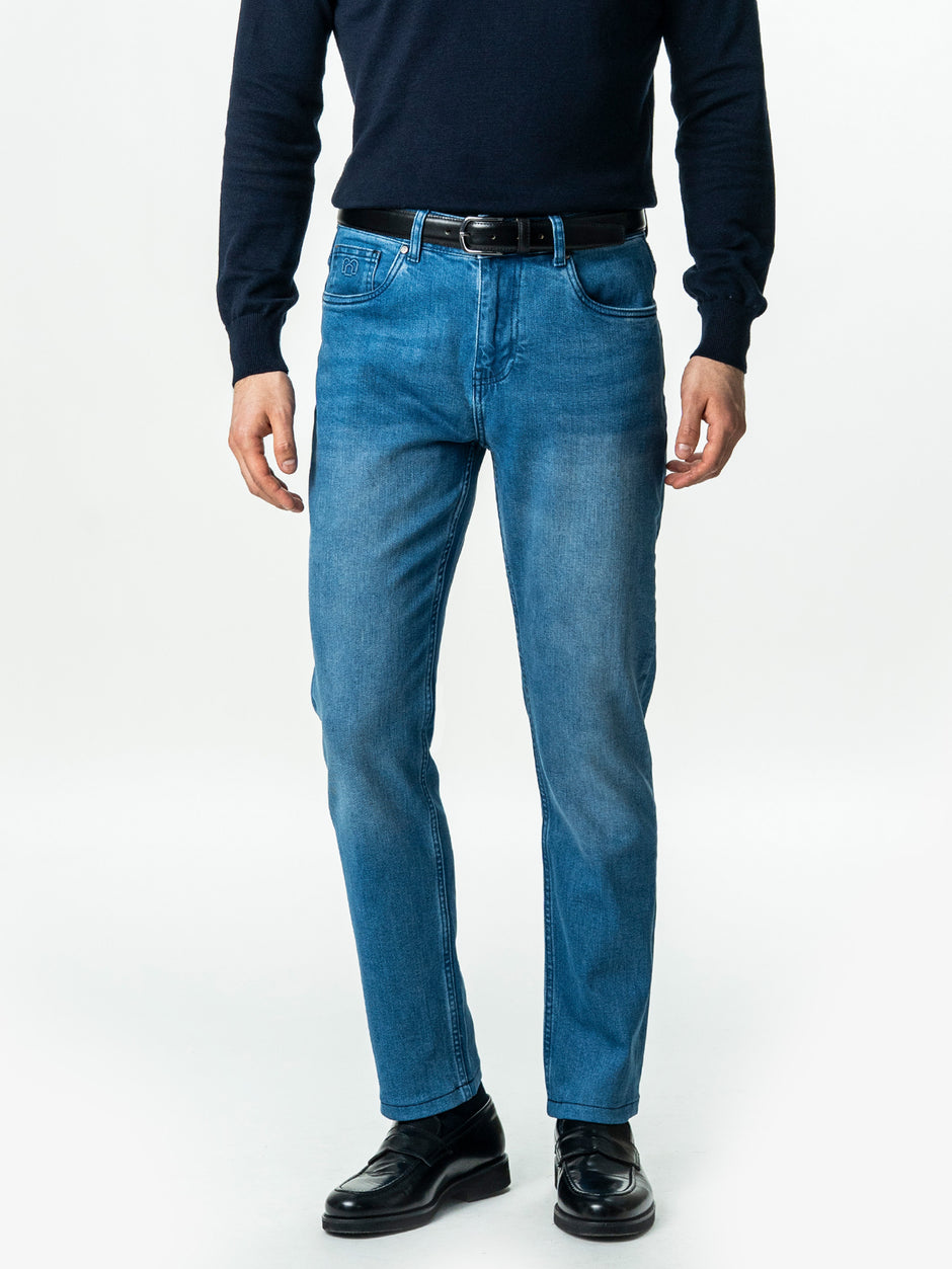 Blugi Barbati Albastru Denim Comfort Fit All Season BMan0005 (7)