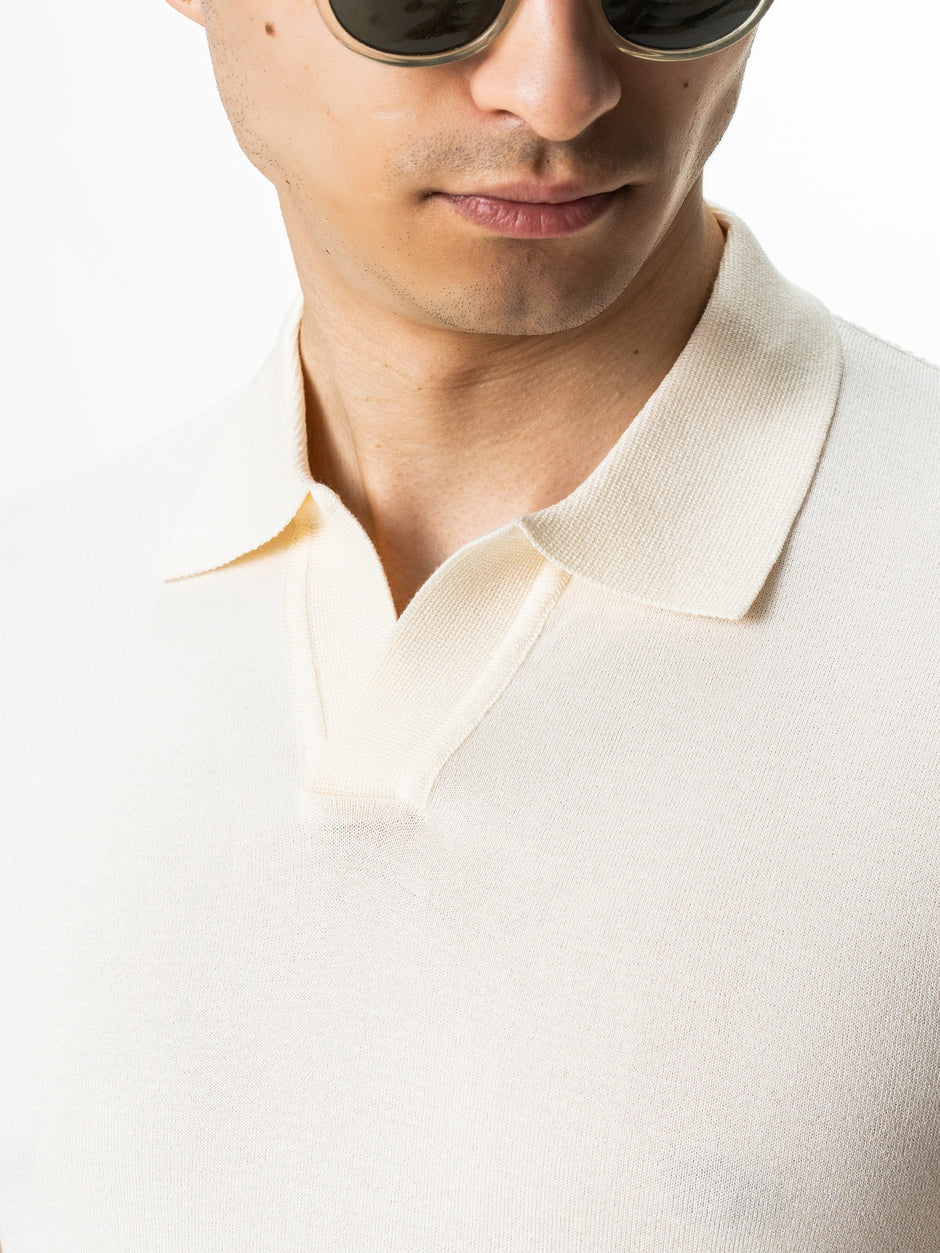 Tricou Polo Barbati Rayon Alb Off White BMan0100 (4)