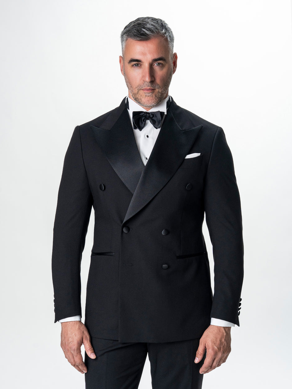 Costum Mire Negru Tip Smoking Ceremonie Lana Sarto BMan0031 (2)