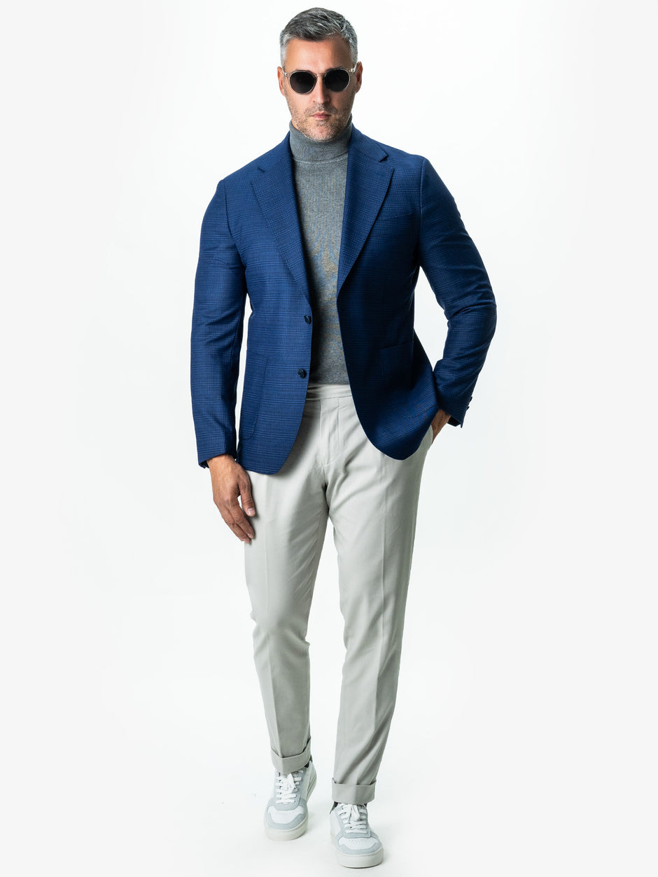 Pantaloni Gri Gurkha Cu Pense Barbati Bumbac All Season BMan0021 (5)
