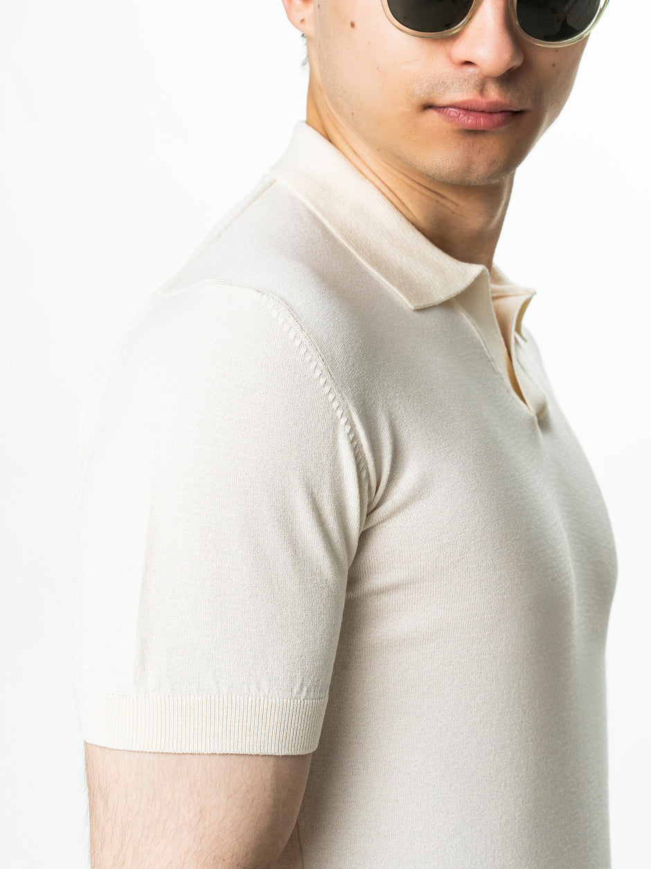 Tricou Polo Barbati Rayon Alb Off White BMan0100 (7)