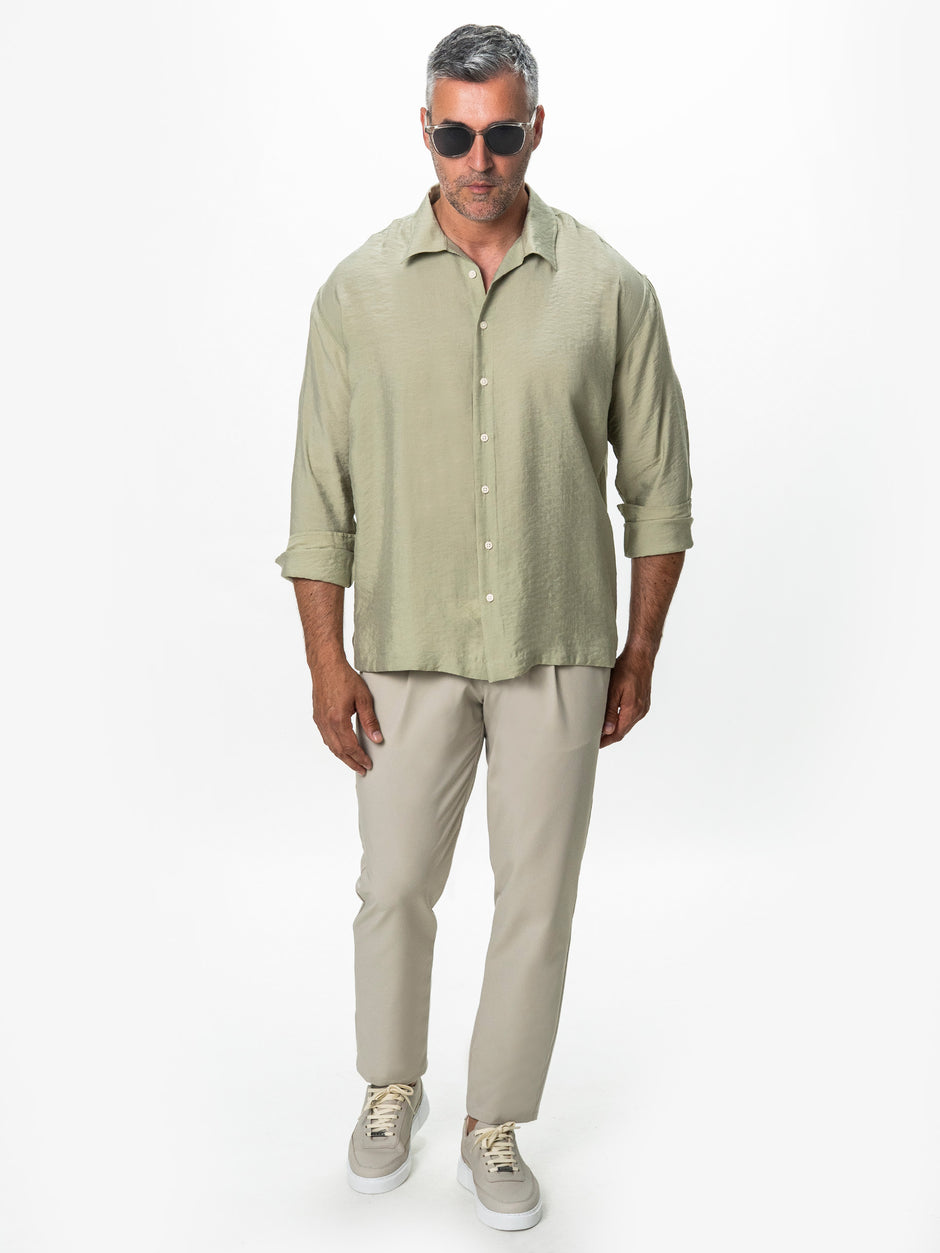 Camasa Barbati Verde Olive din Modal BMan0202 (6)