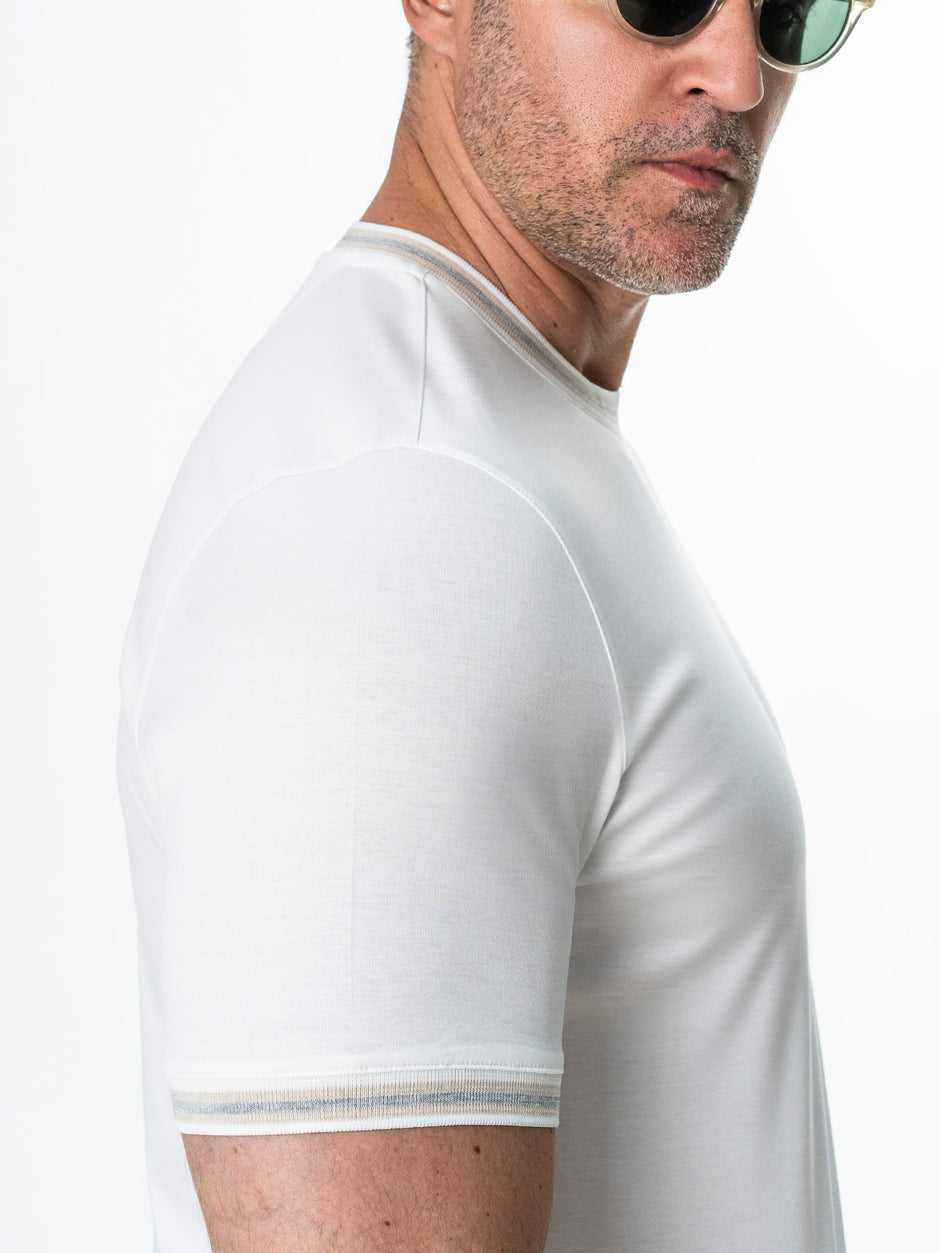 Tricou Barbati Alb 100% Bumbac Egiptean BMan280 (5)