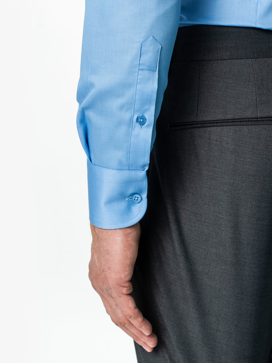 Camasa Barbati Eleganta Bleu 100% Bumbac Usor De Calcat All Season BMan0060 (7)